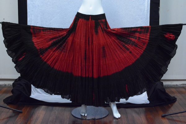 Red-Black Tie-Dye Tribal Skirt