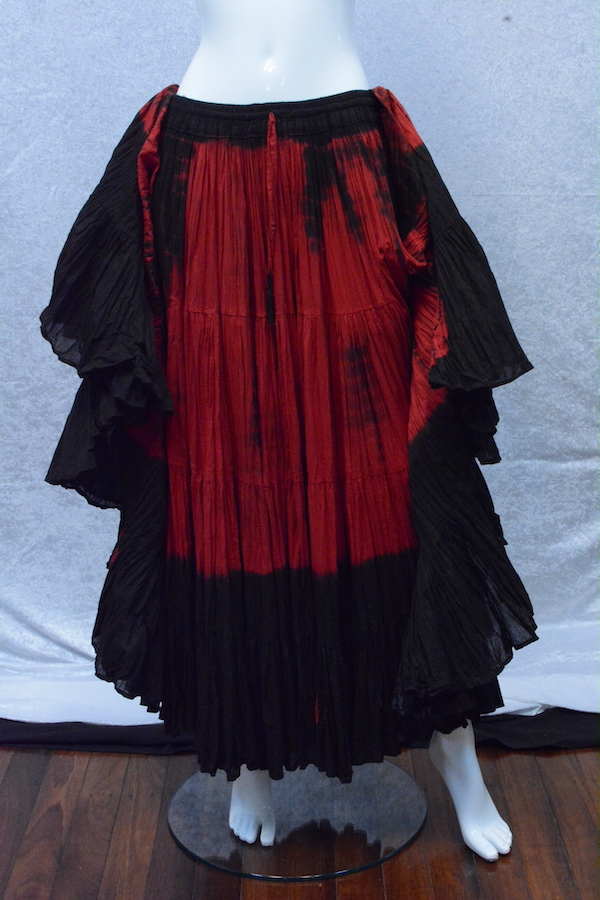 Red-Black Tie-Dye Tribal Skirt