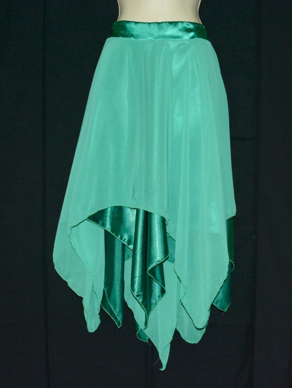 Green Double Layer Handkerchief Skirt