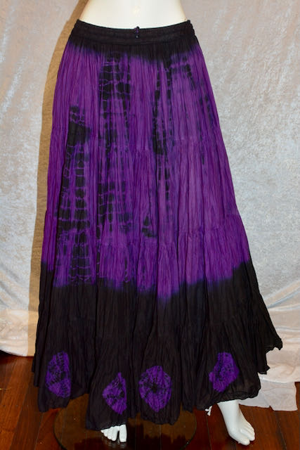 Purple-Black Tie-Dye Tribal Skirt-1