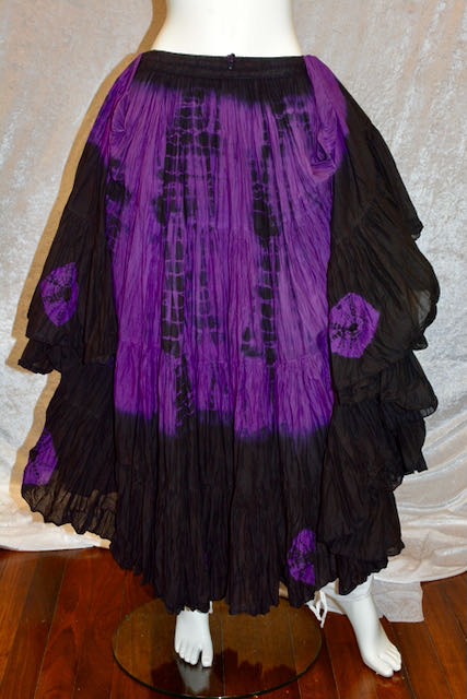 Purple-Black Tie-Dye Tribal Skirt-2