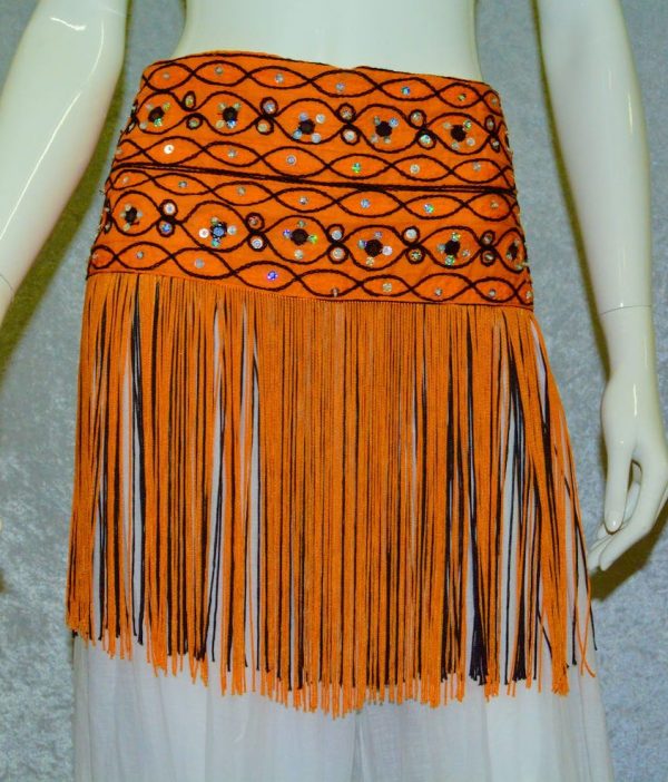 Orange Fringe Tribal Belt