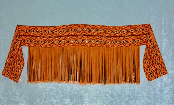 Orange Fringe Tribal Belt-2
